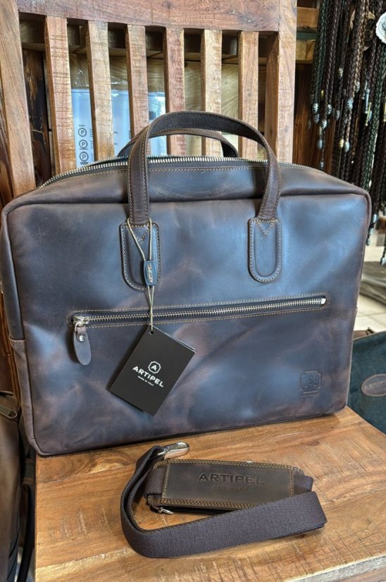 ARTIPEL - BORSA - kožené pouzdro na notebook hnědé CPD01W