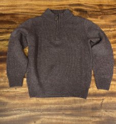 ALAN PAINE - Rookeland Inset svetr se zipem dětský Cocoa