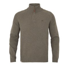HÄRKILA - Vincent Merino svetr na zip pánský Dark sand