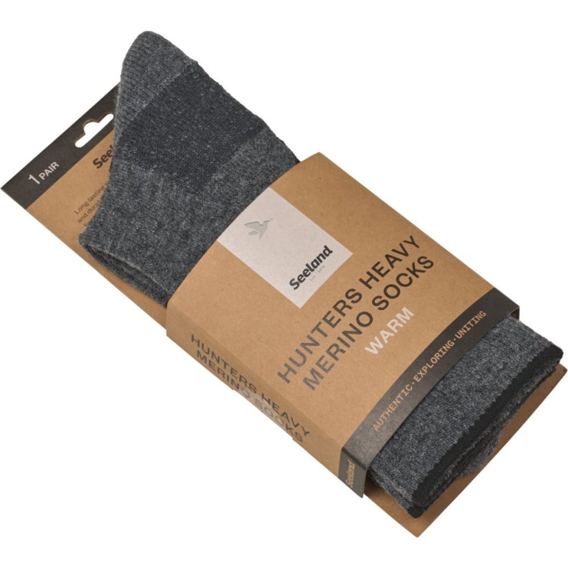 Seeland - Field Heavy Merino ponožky pánské Grey melange-Black