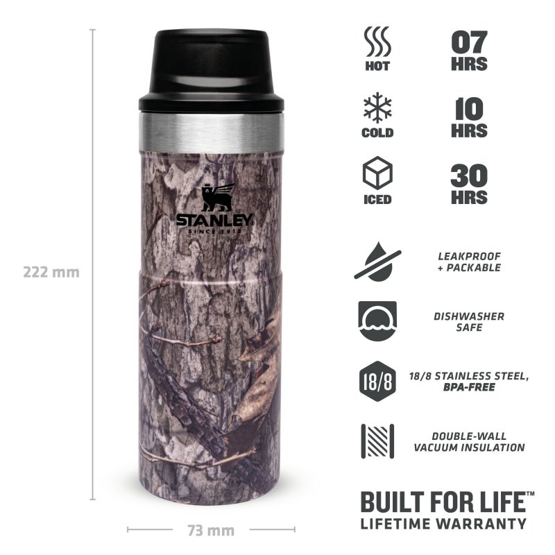 STANLEY  termohrnek do jedné ruky 470ml  Mossy oak contry