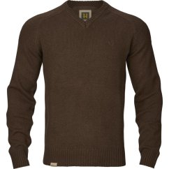 HÄRKILA - Vincent Merino V výstřih svetr pánský Demitasse brown