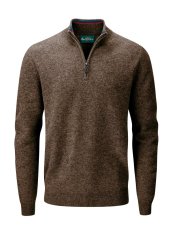 ALAN PAINE - Streetly half zip se stojáčkem svetr pánský Cocoa
