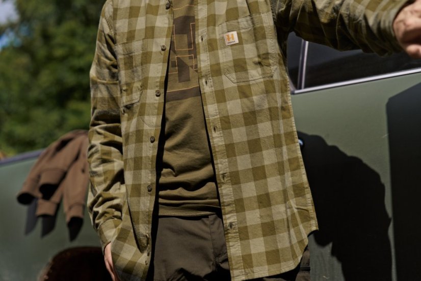 HÄRKILA - Scandinavian košile pánská Dark olive check