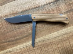 Lovecký nůž zavírací 10 cm zebrano s pilkou