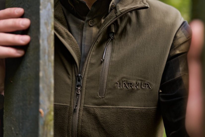 HÄRKILA - Fjell fleece vesta pánská Hunting green-Willow green