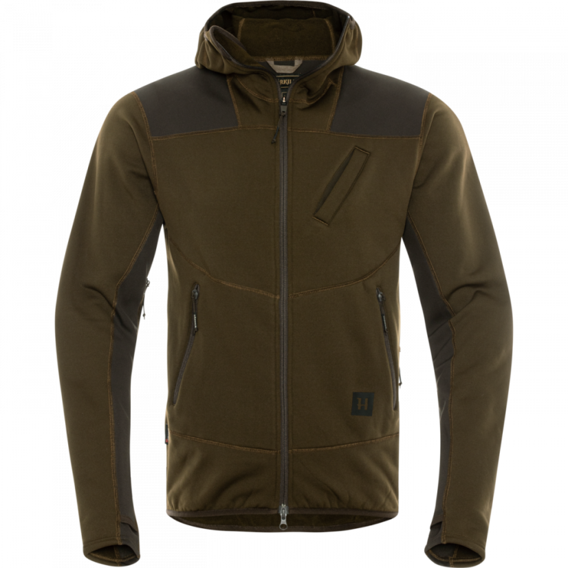 HÄRKILA - Deer Stalker Fleece hoodie  pánská Willow green/Shadow brown