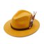 ALAN PAINE - Richmond UNISEX Felt klobouk s peřím Mustard