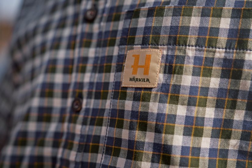 HÄRKILA  - Fjell košile s krátkým rukávem pánská Naval blue check