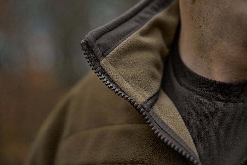 HÄRKILA  - Kamko fleece oboustranná bunda pánská Dark antique bronze-Willow green
