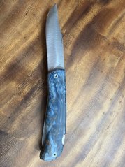 Lovecký nůž zavírací 10 cm s pilkou stabilizované dřevo