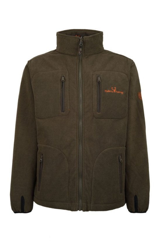 HUBERTUS - Windblocker oboustranná fleece bunda pánská oliv oranžová