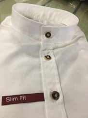 Gipfelstürmer - Košile pánská bílá se stojáčkem Slim Fit