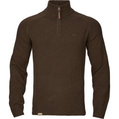 HÄRKILA - Vincent Merino svetr na zip pánský Demitasse brown