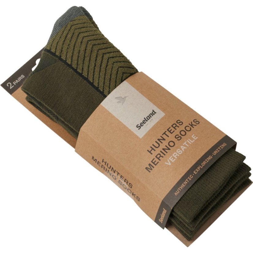 Seeland - Field Merino ponožky 2pack pánské Pine green-Military olive