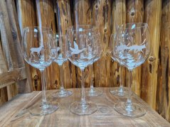 Brusírna Janský - ručně pískované sklenice z českého křišťálu na víno set