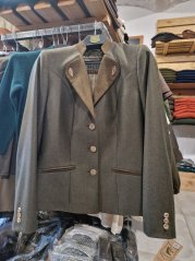 FORESTER - Elizabeth sako vlněné dámské zelená s hnědými klopami