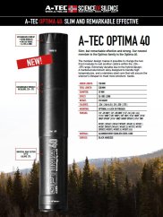 Tlumič A-TEC, model: OPTIMA 40, modulový, pro ráže do  6,5mm na závit M 15x1
