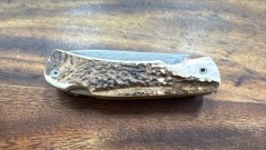 Damaškový nůž zavírací 9 cm s pilkou jelení paroží