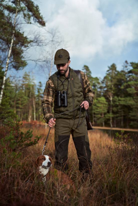 HÄRKILA - Driven Hunt HWS kožené kalhoty pánské Willow green-Shadow brown