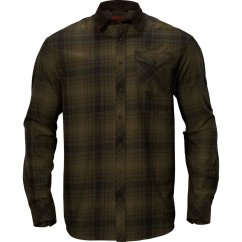 HÄRKILA  - Driven Hunt flannel košile pánská Olive green check