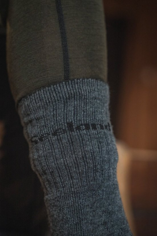 Seeland - Field Heavy Merino ponožky pánské Grey melange-Black