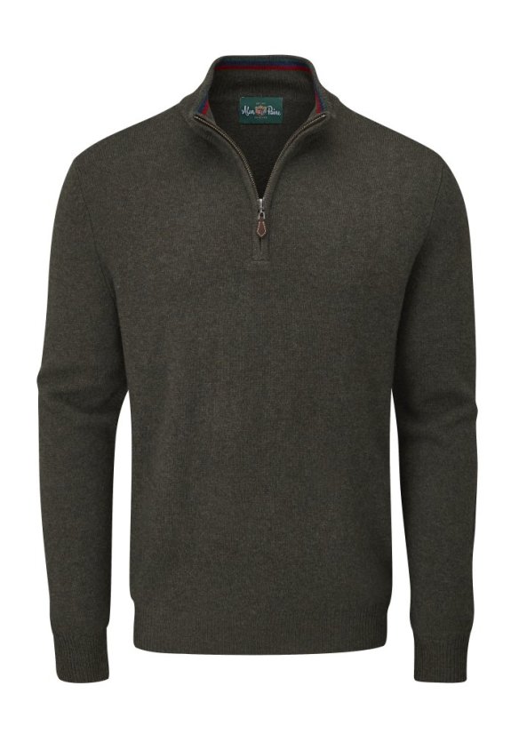 ALAN PAINE - Streetly half zip se stojáčkem svetr pánský Seaweed ALAN PAINE - Streetly half zip se stojáčkem svetr pánský Seaweed