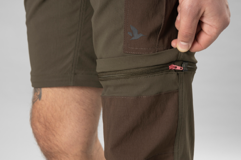 Seeland - Birch Zip-off kalhoty/kraťasy pánské Pine green-Demitasse brown