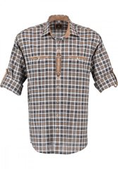 Košile tm. hnědá -  zdobená, kůže (3310)