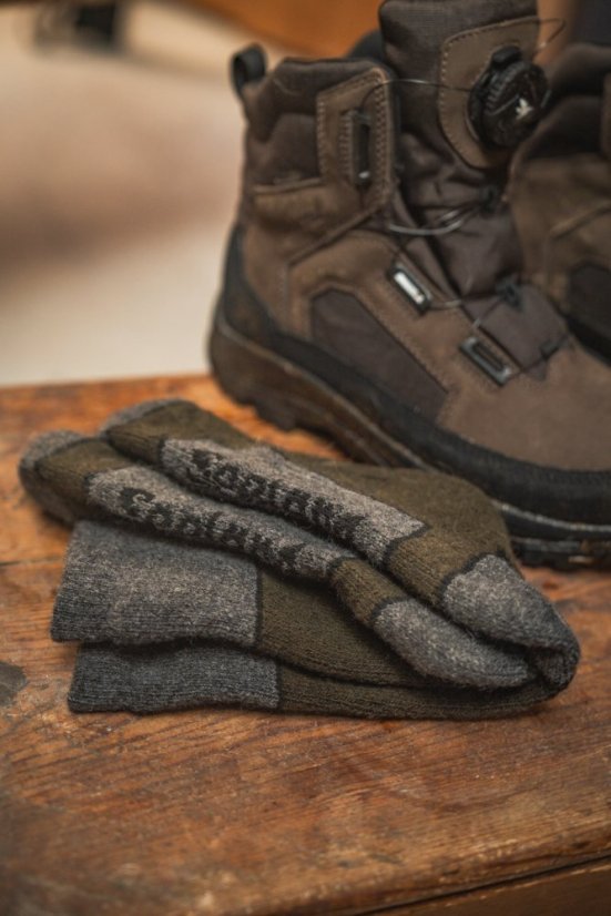 Seeland - Field Thermo 2pack ponožky pánské Pine green melange-Grey melange