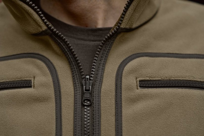 HÄRKILA  - Kamko fleece oboustranná bunda pánská Dark antique bronze-Willow green