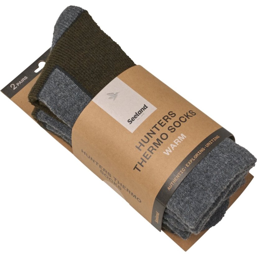 Seeland - Field Thermo 2pack ponožky pánské Pine green melange-Grey melange