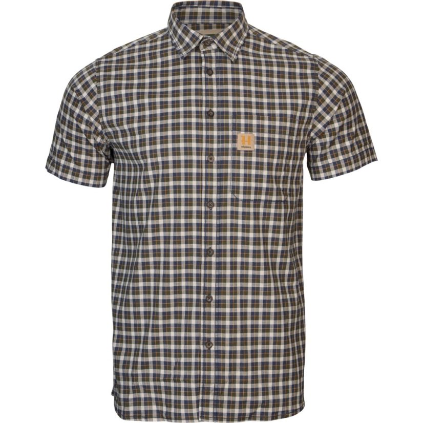 HÄRKILA  - Fjell košile s krátkým rukávem pánská Naval blue check