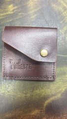 FORESTER - kožená minimalistická sleeve peněženka leštěná tmavě hnědá