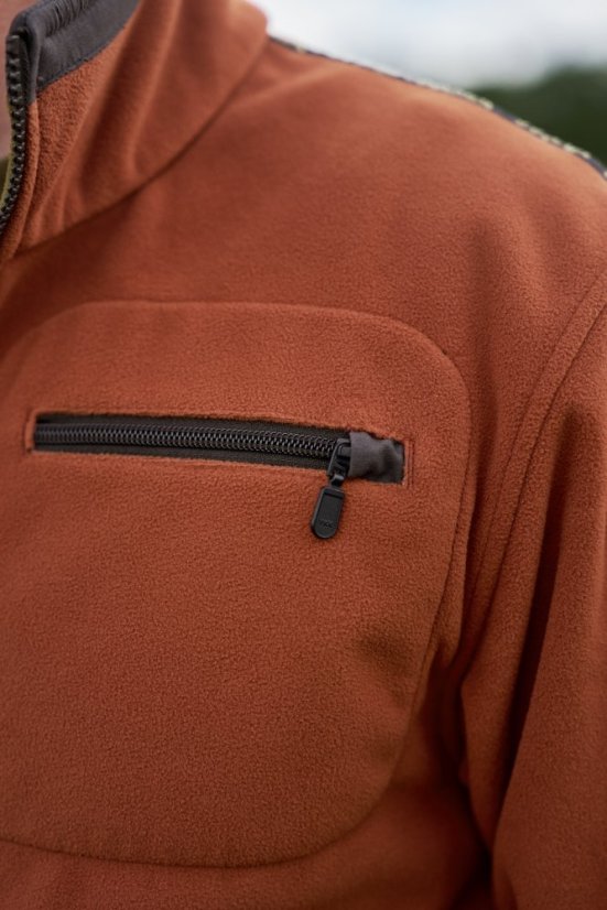 HÄRKILA  - Kamko fleece oboustranná bunda pánská Dark olive-Arabian spice