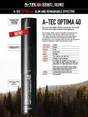 Tlumič A-TEC, model: OPTIMA 40, modulový, pro ráže do .30" (7,62mm) na M15x1mm