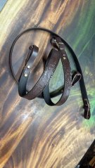 FORESTER - kožený řemen na zbraň zdobený tmavě hnědý