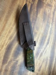 Lovecký nůž VG-10 stabilizovaný kaštan v pryskyřici