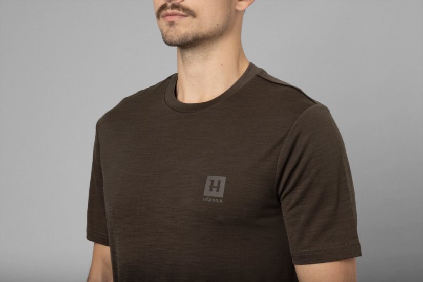 HÄRKILA - Base All season funkční merino triko pánské Shadow brown