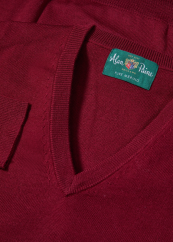 ALAN PAINE - Millbrook Vee Neck svetr pánský Bordeaux