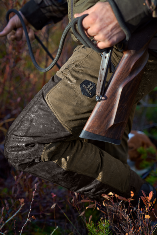 HÄRKILA - Driven Hunt HWS kožené kalhoty pánské Willow green-Shadow brown
