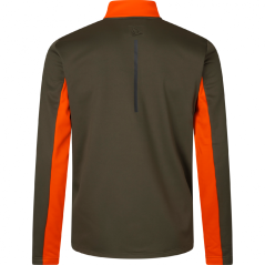 Seeland -Elliot fleece mikina pánská Pine green/Hi-Vis orange