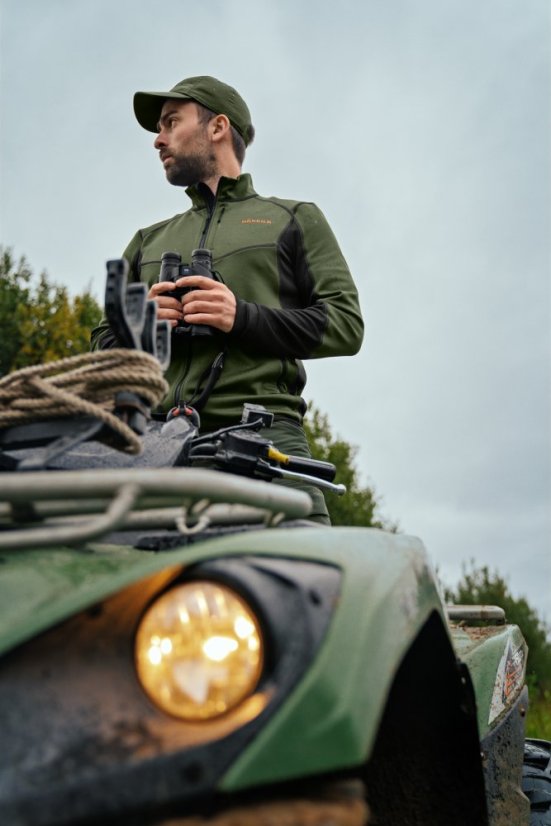HÄRKILA  - Scandinavian mikina pánská fleece Duffel green/Black