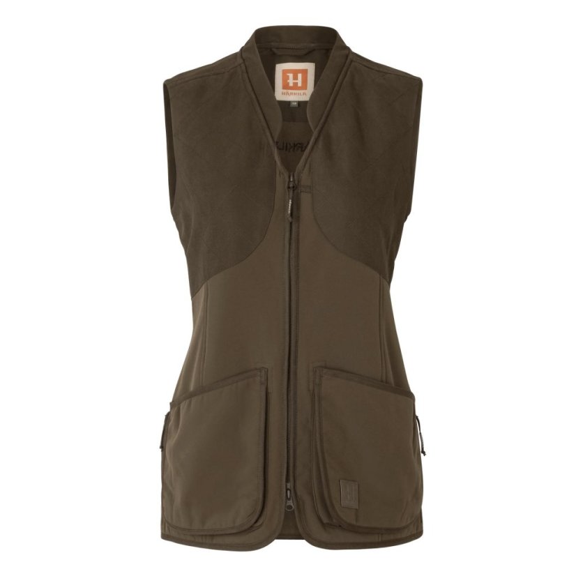 HÄRKILA - Skye střelecká vesta dámská Willow green-Shadow brown