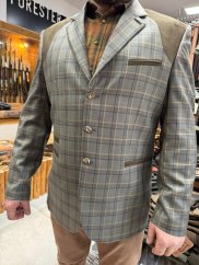 FORESTER - JAMES sako vlněné společenské pánské kostka šedá-hnědá