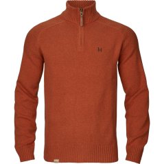 HÄRKILA - Vincent Merino svetr na zip pánský Bombay brown