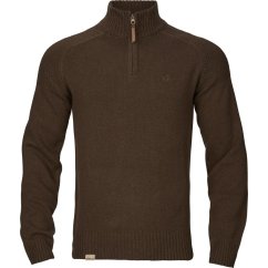 HÄRKILA - Vincent Merino svetr na zip pánský Demitasse brown