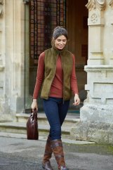 ALAN PAINE - Surrey vesta dámská s kožešinovou podšívkou Olive