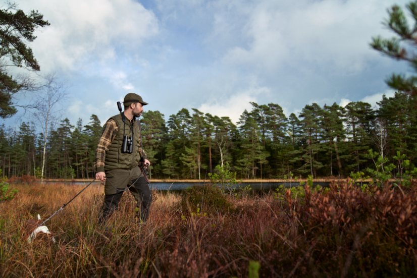 HÄRKILA - Driven Hunt HWS kožené kalhoty pánské Willow green-Shadow brown