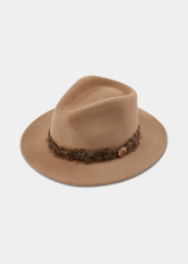 ALAN PAINE - Richmond UNISEX Felt Feather Band klobouk Mink